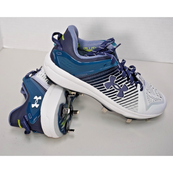 Under Armour Yard Low Metal Baseball Cleats White/Navy Men\'s 7.5 main image 14